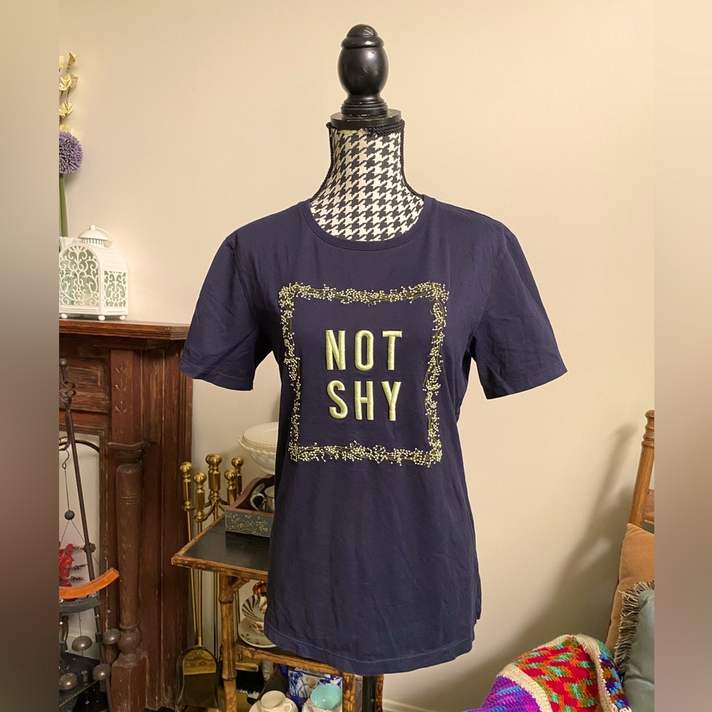 ME&CITY "NOT SHY" Short Sleeve Top Size M